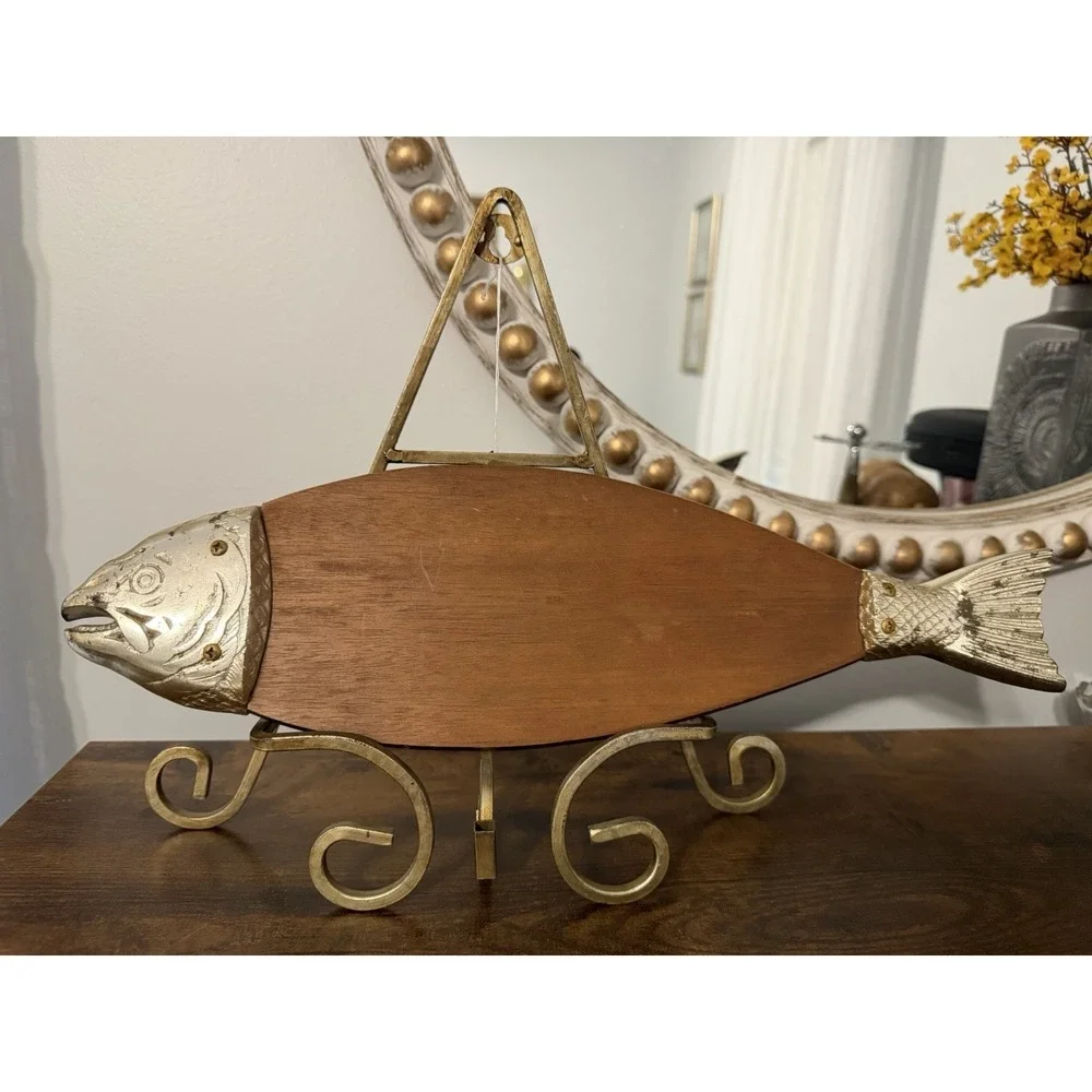 Vintage Paul Marshall MCM Fish Wall Decor Wood Metal Japan Nautical Art MCM